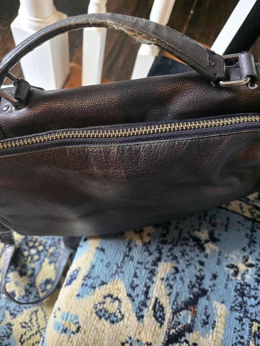 Coach Metallic Brown Leather Brady Satchel - Brown